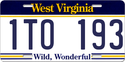WV license plate 1TO193