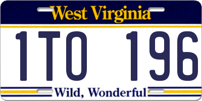 WV license plate 1TO196