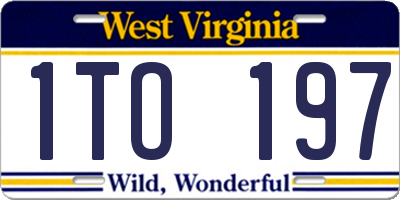 WV license plate 1TO197