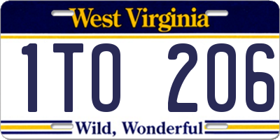 WV license plate 1TO206