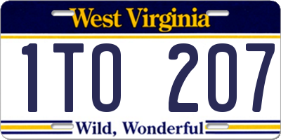 WV license plate 1TO207
