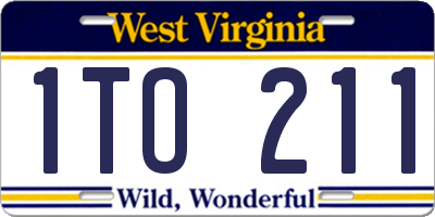 WV license plate 1TO211