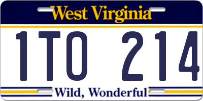 WV license plate 1TO214