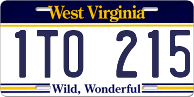 WV license plate 1TO215