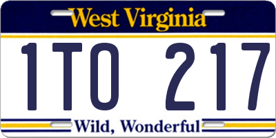 WV license plate 1TO217