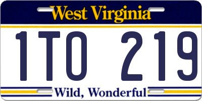 WV license plate 1TO219