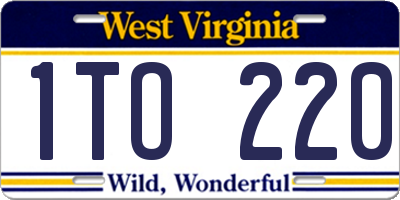 WV license plate 1TO220