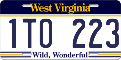 WV license plate 1TO223