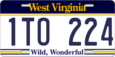 WV license plate 1TO224