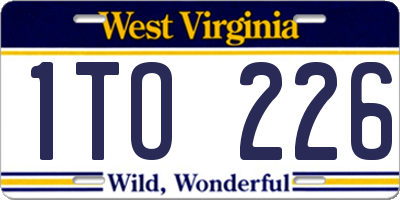 WV license plate 1TO226