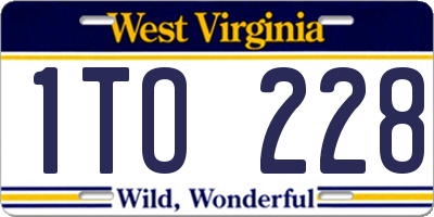 WV license plate 1TO228