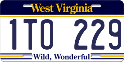WV license plate 1TO229
