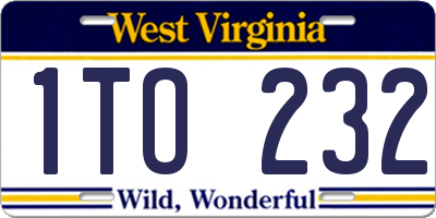 WV license plate 1TO232