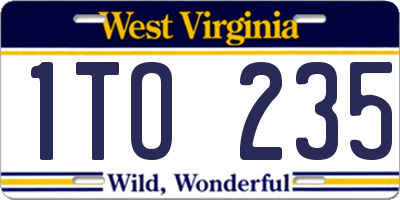 WV license plate 1TO235