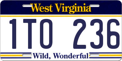 WV license plate 1TO236