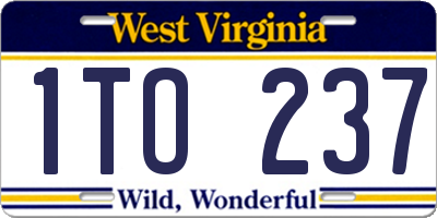WV license plate 1TO237