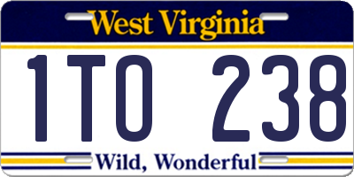 WV license plate 1TO238