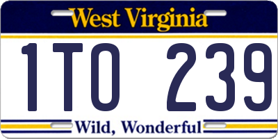 WV license plate 1TO239