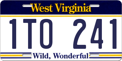 WV license plate 1TO241