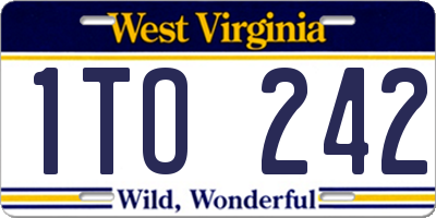 WV license plate 1TO242