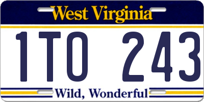 WV license plate 1TO243