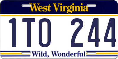 WV license plate 1TO244