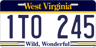WV license plate 1TO245