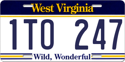 WV license plate 1TO247
