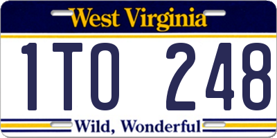 WV license plate 1TO248