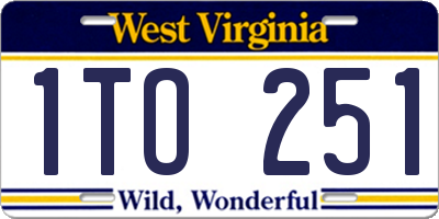 WV license plate 1TO251
