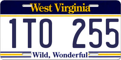 WV license plate 1TO255