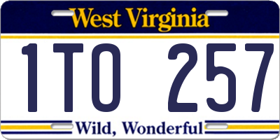 WV license plate 1TO257