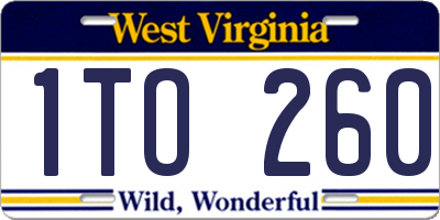 WV license plate 1TO260