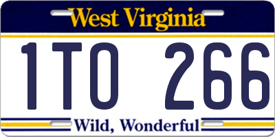 WV license plate 1TO266
