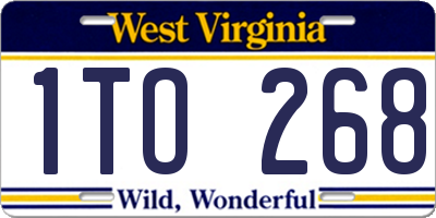 WV license plate 1TO268