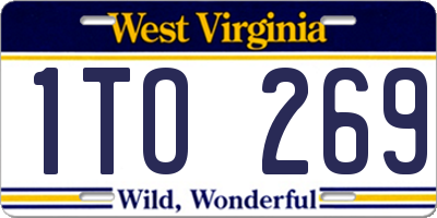 WV license plate 1TO269