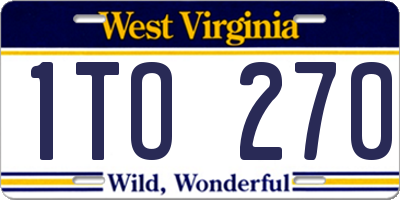WV license plate 1TO270