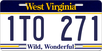 WV license plate 1TO271
