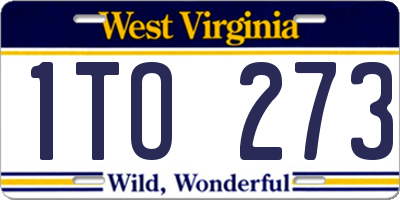 WV license plate 1TO273