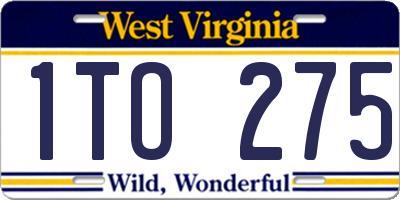 WV license plate 1TO275