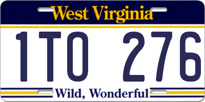 WV license plate 1TO276