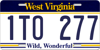 WV license plate 1TO277