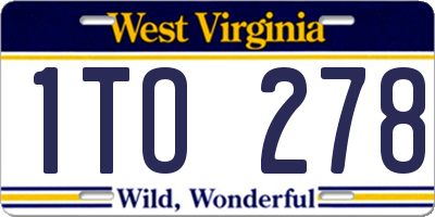 WV license plate 1TO278
