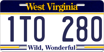 WV license plate 1TO280