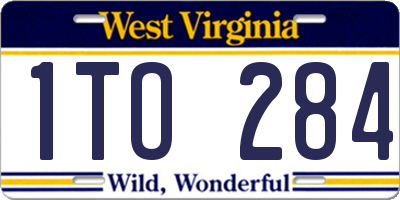 WV license plate 1TO284