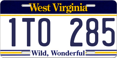 WV license plate 1TO285