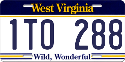 WV license plate 1TO288