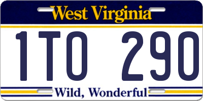 WV license plate 1TO290