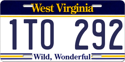 WV license plate 1TO292