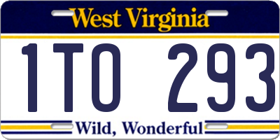 WV license plate 1TO293